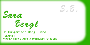 sara bergl business card